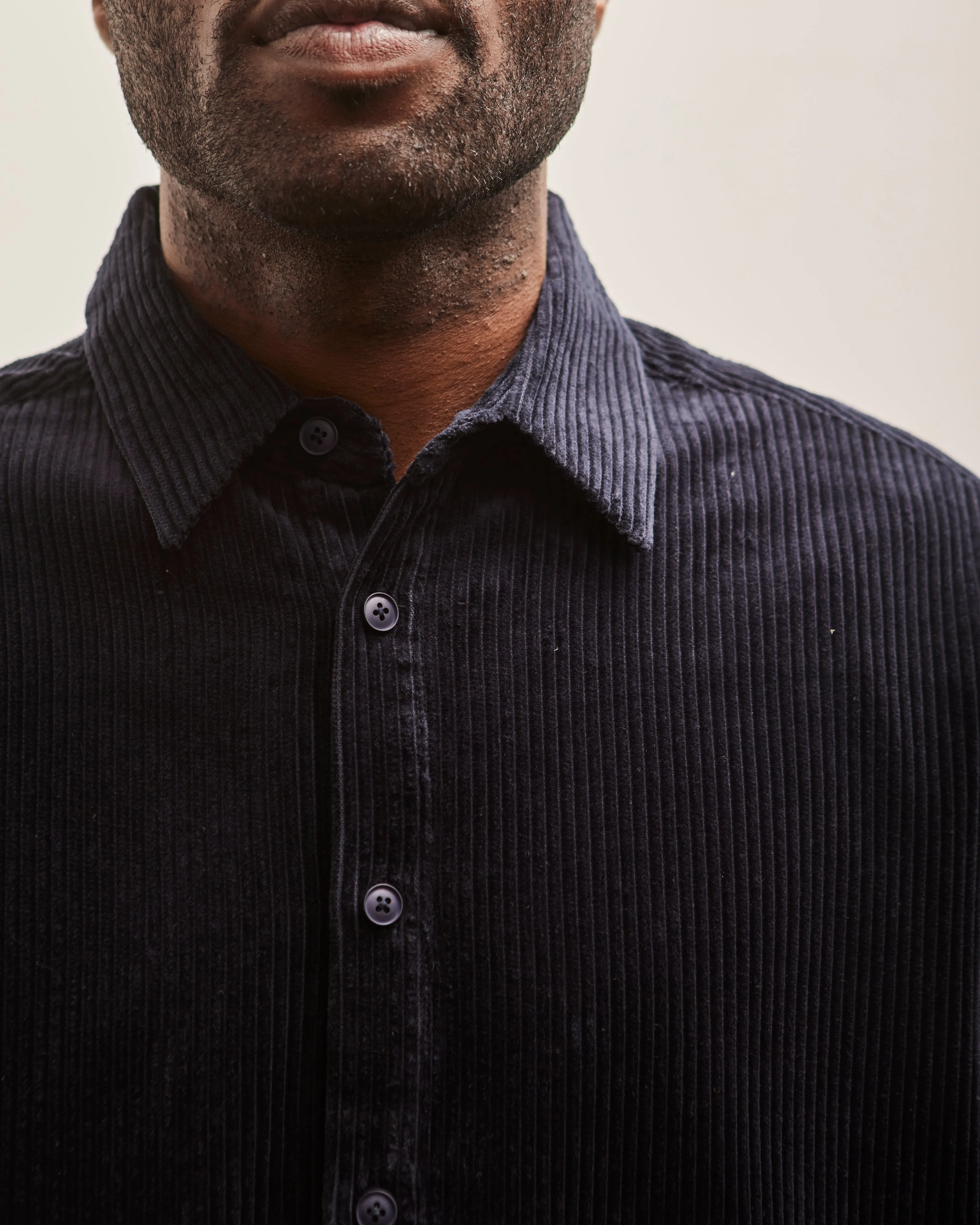 7115 Unisex Corduroy Dolman Shirt, Navy