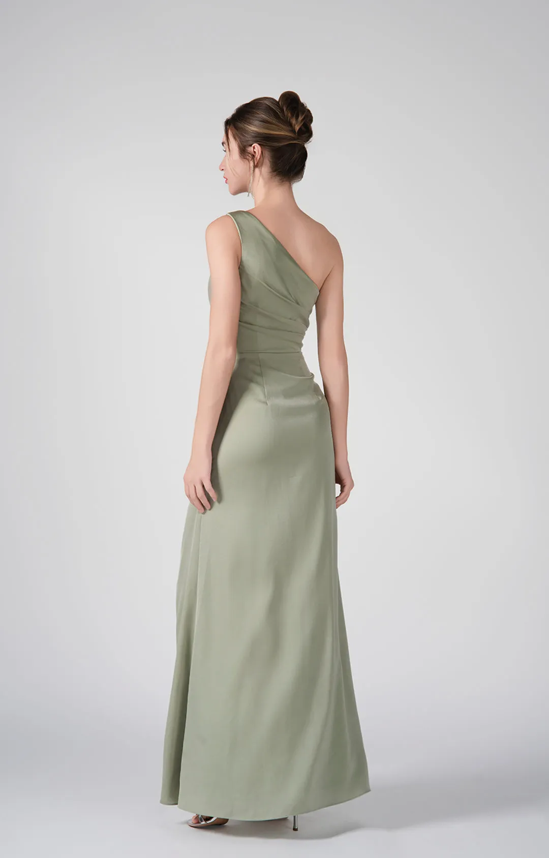 Asymmetrical One-Shoulder Warp Hip Side Slit Dresses