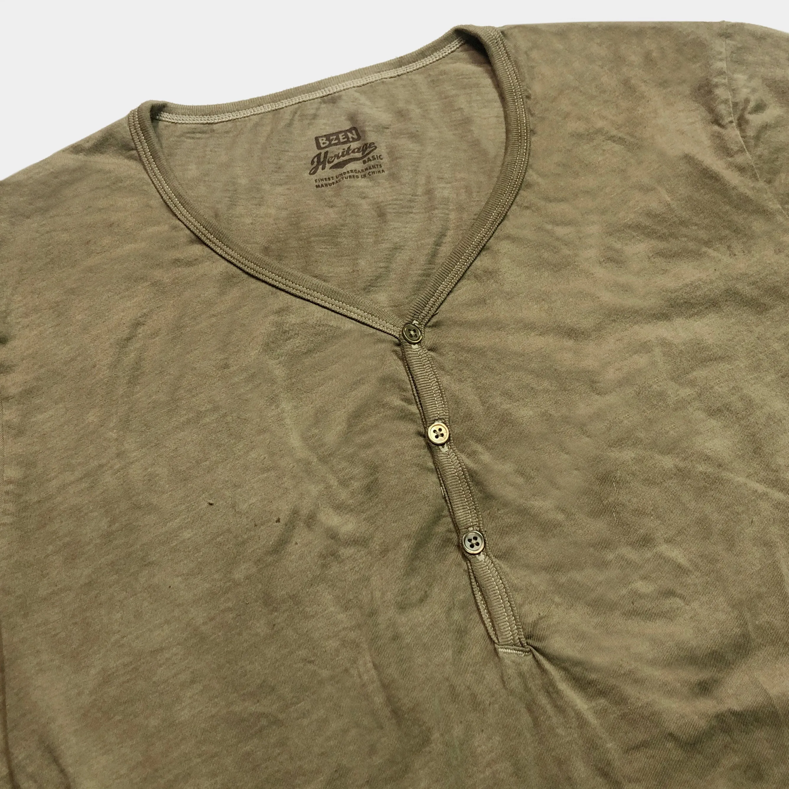 BZEN M.3210-KAITO REGULAR FIT SHORT SLEEVE 3 BUTTON JERSEY HENLEY-145GSM-E0 BRONZE