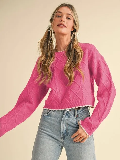Cable & Scallop Edge Sweater
