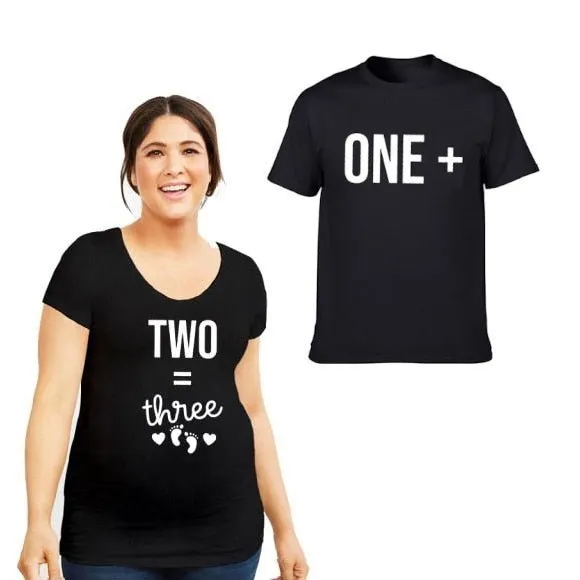 Cute pregnancy announcement shirts couple