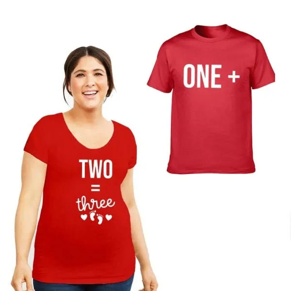 Cute pregnancy announcement shirts couple