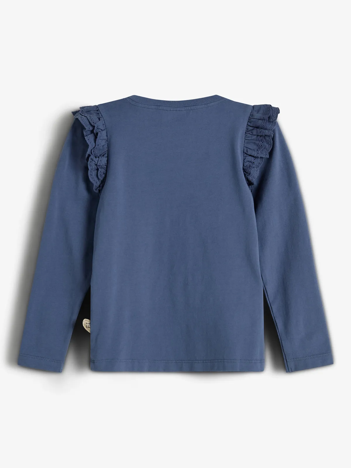 Frill Cap Jersey Blouse - Kids - Vintage Blue