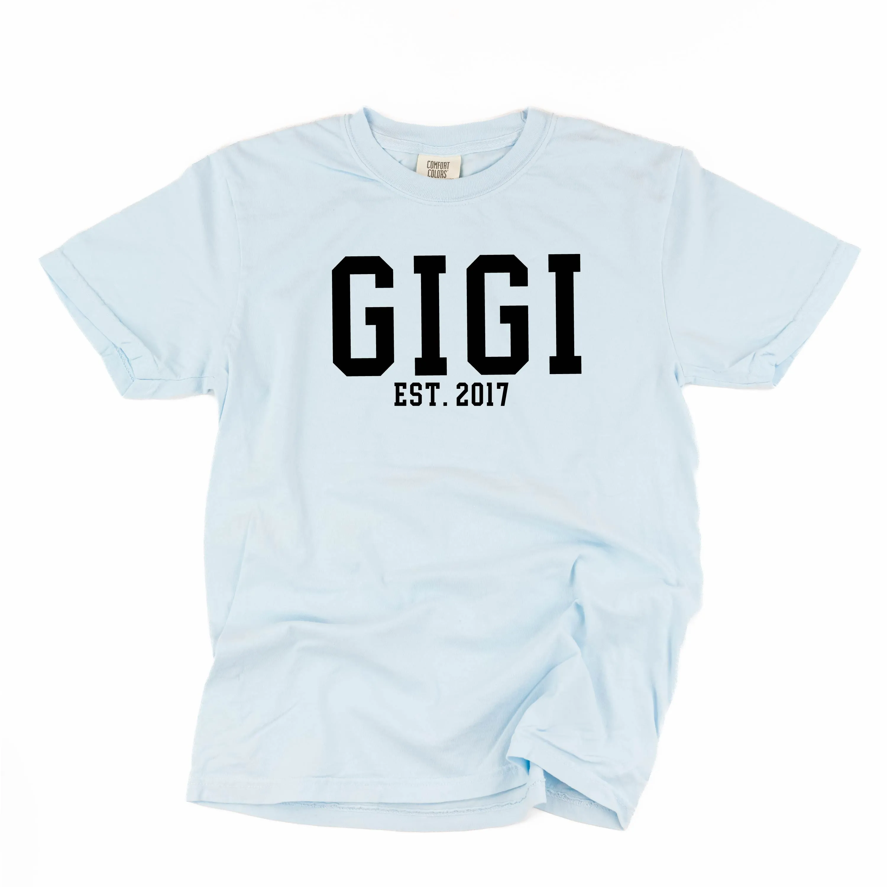 Gigi - EST. (Select Your Year) - SHORT SLEEVE COMFORT COLORS TEE