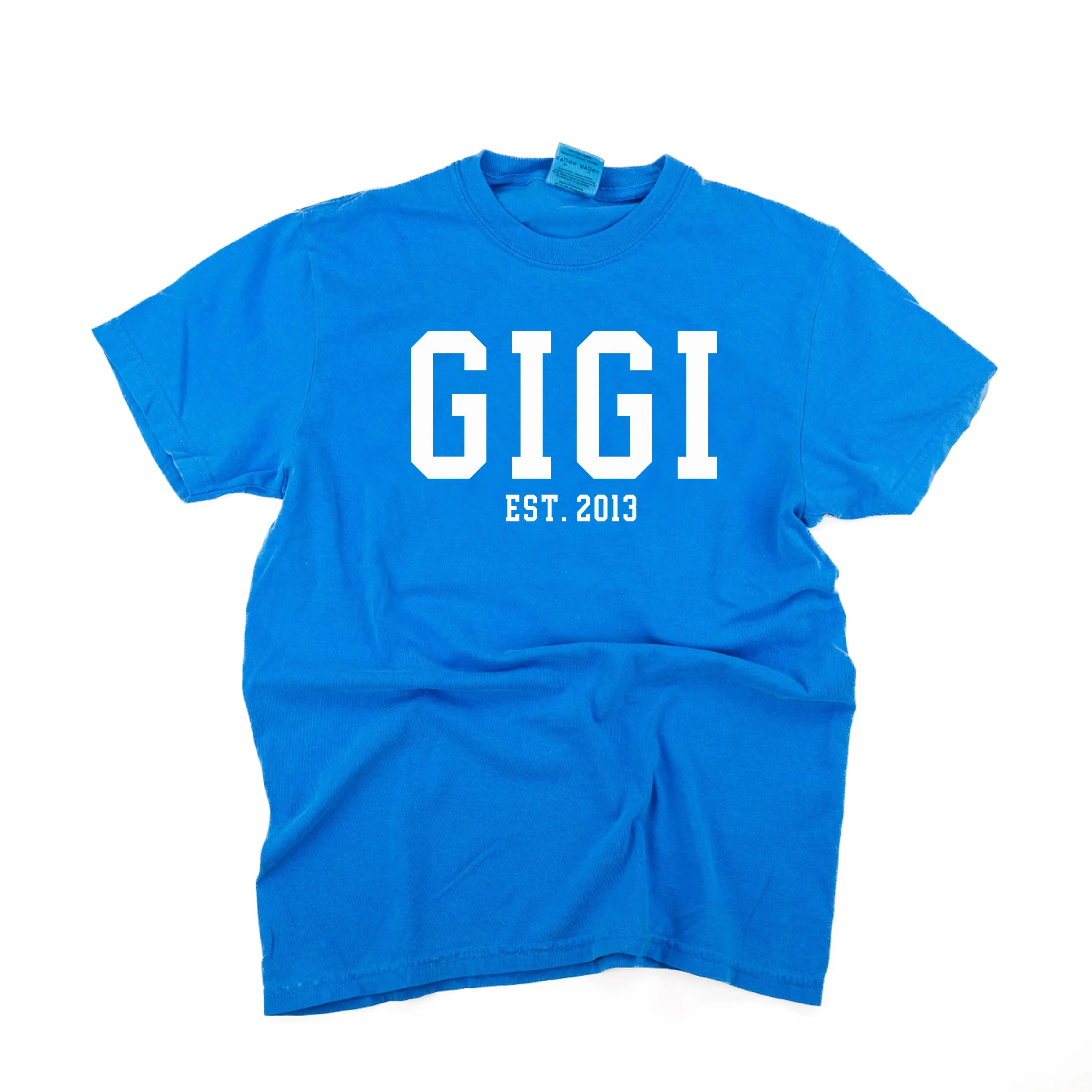 Gigi - EST. (Select Your Year) - SHORT SLEEVE COMFORT COLORS TEE