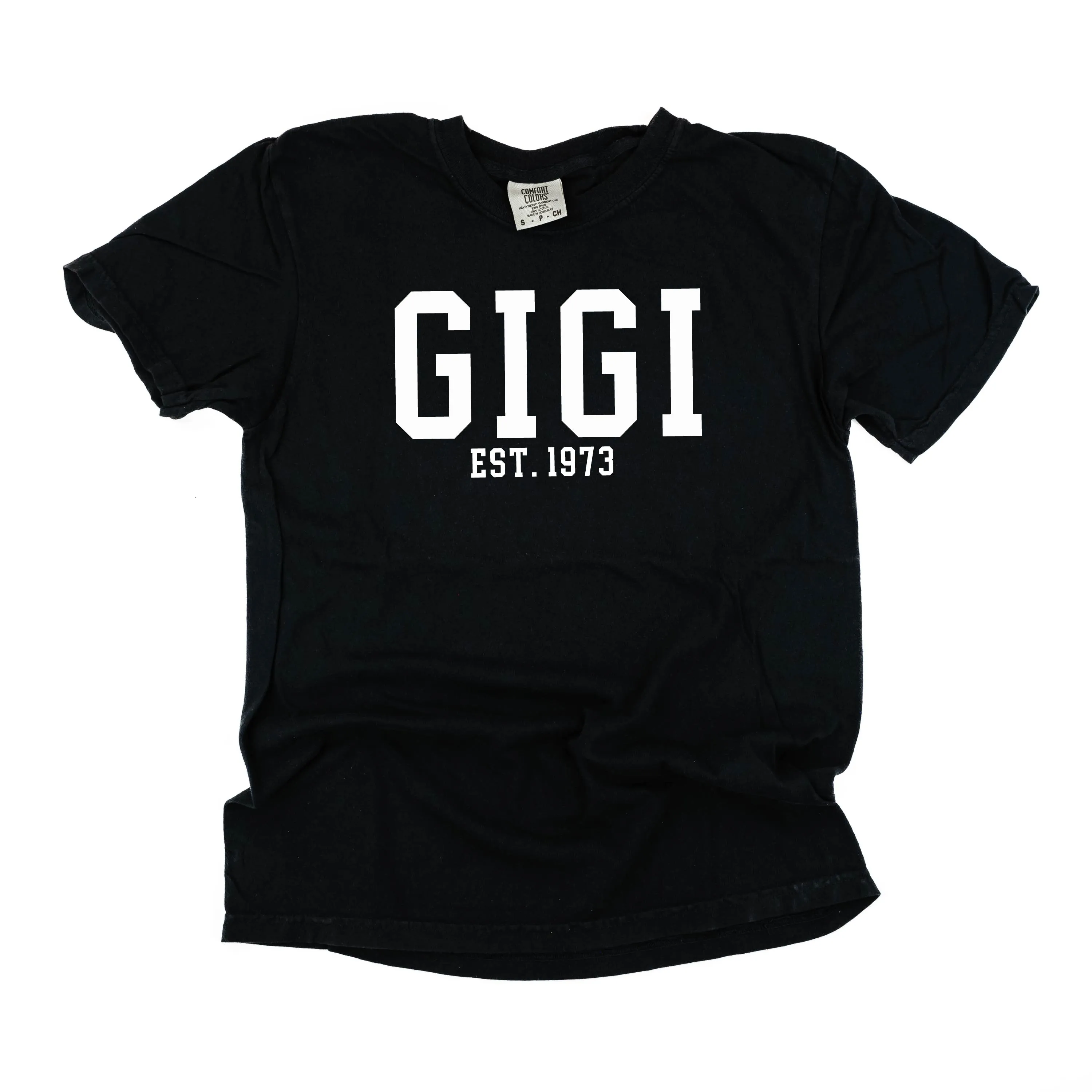Gigi - EST. (Select Your Year) - SHORT SLEEVE COMFORT COLORS TEE