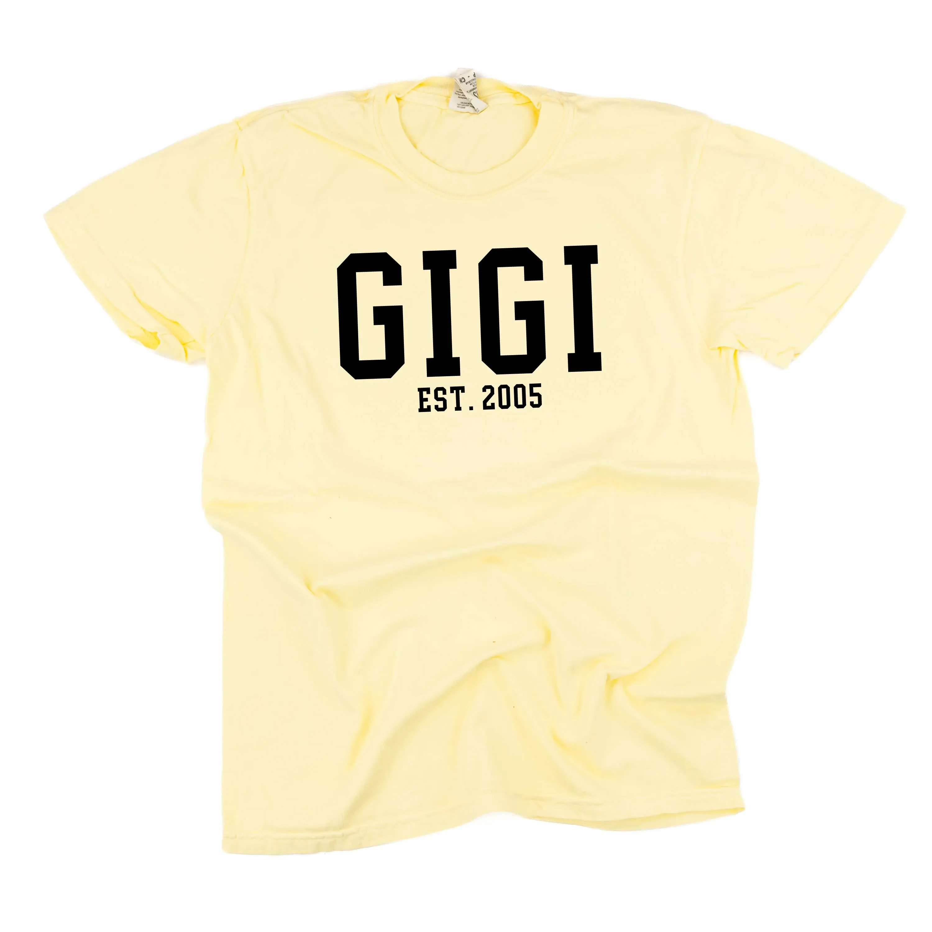 Gigi - EST. (Select Your Year) - SHORT SLEEVE COMFORT COLORS TEE