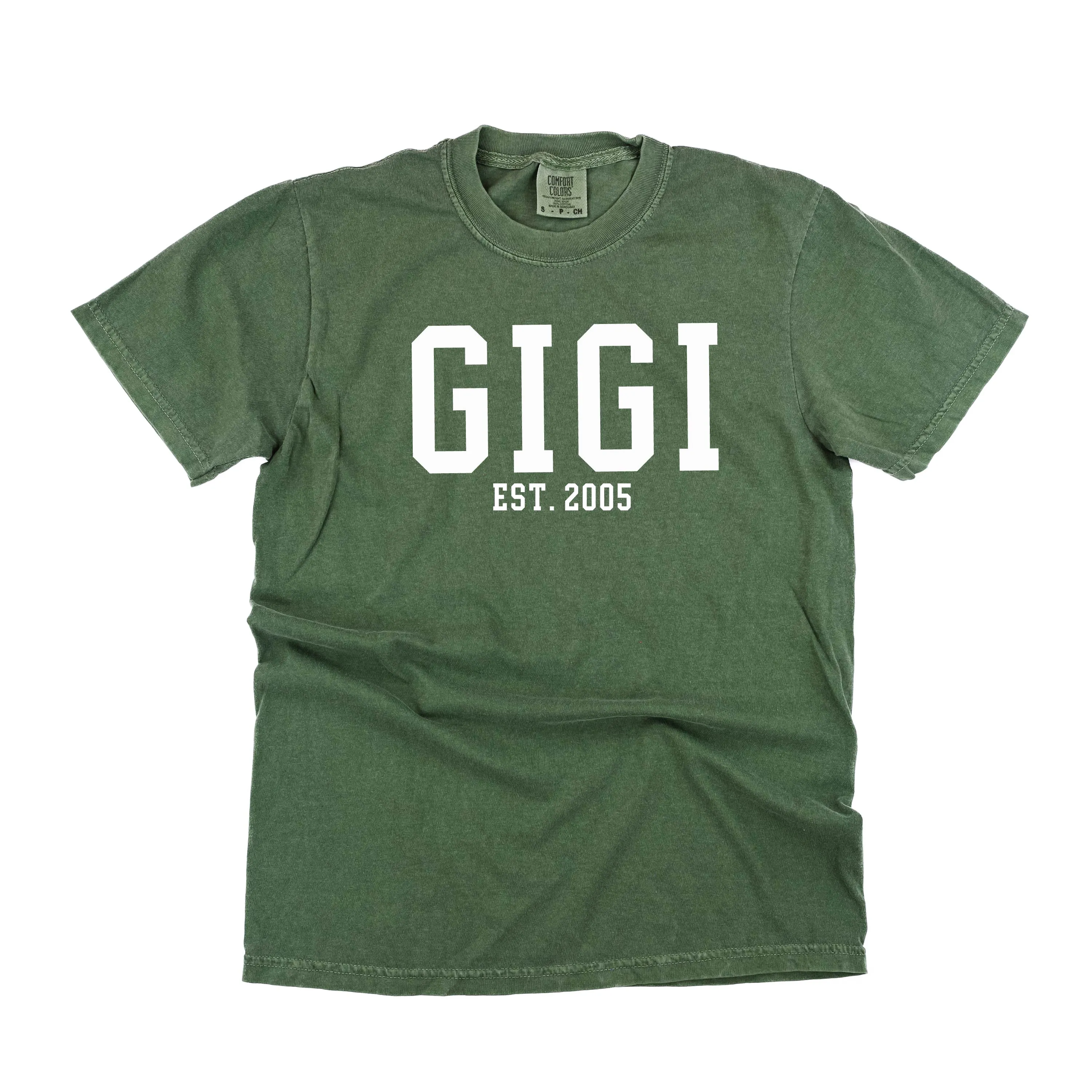 Gigi - EST. (Select Your Year) - SHORT SLEEVE COMFORT COLORS TEE