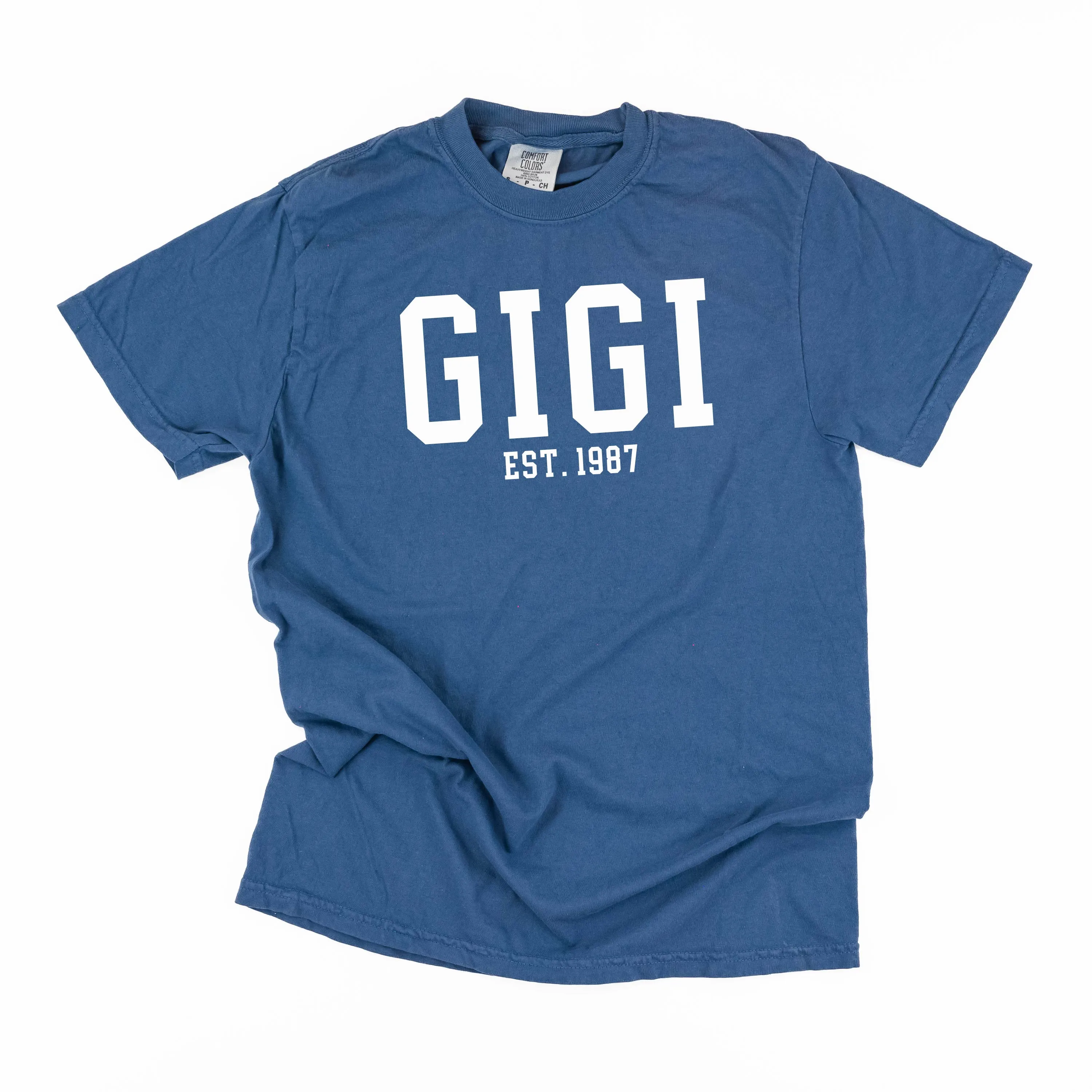 Gigi - EST. (Select Your Year) - SHORT SLEEVE COMFORT COLORS TEE