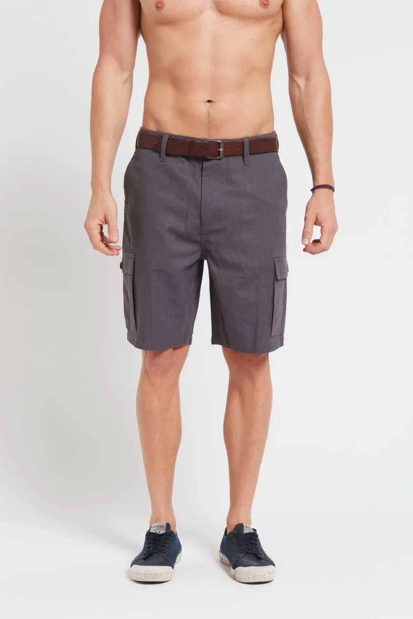 Hemp Cotton Cargo Shorts - Dark Grey