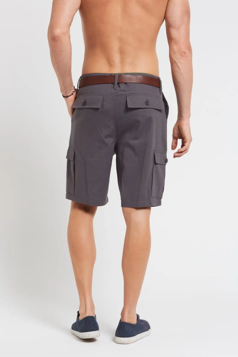 Hemp Cotton Cargo Shorts - Dark Grey