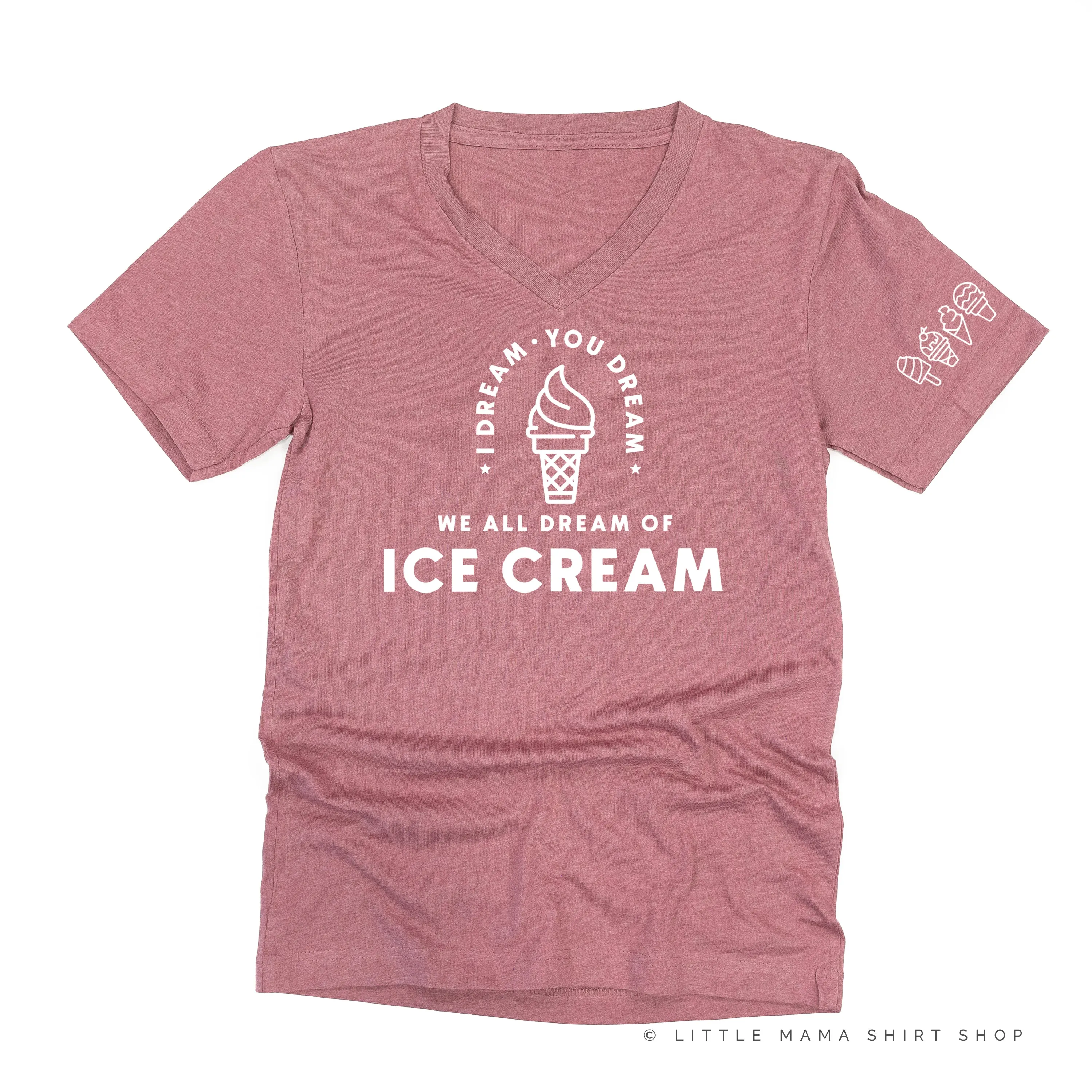 I DREAM OF ICE CREAM - Ice Cream Sleeve Detail - Unisex Tee