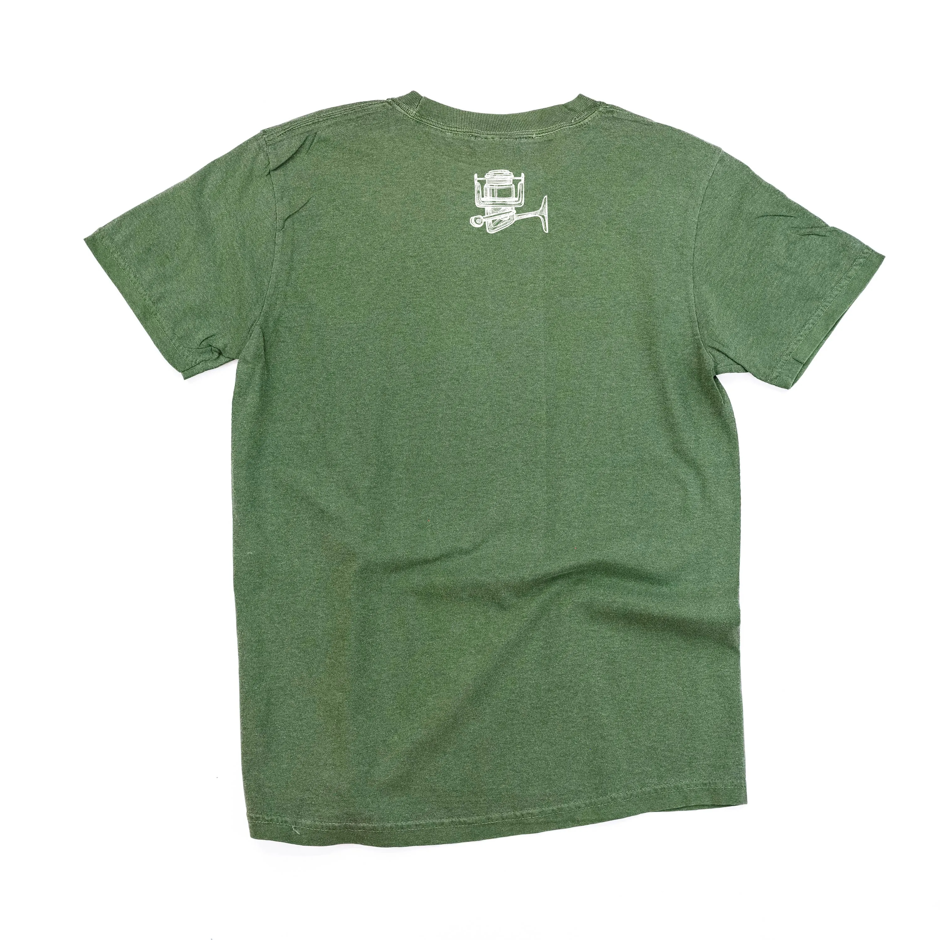 Keepin' It Reel Pocket Design on Front w/ Fishing Reel on Back - SHORT SLEEVE COMFORT COLORS TEE