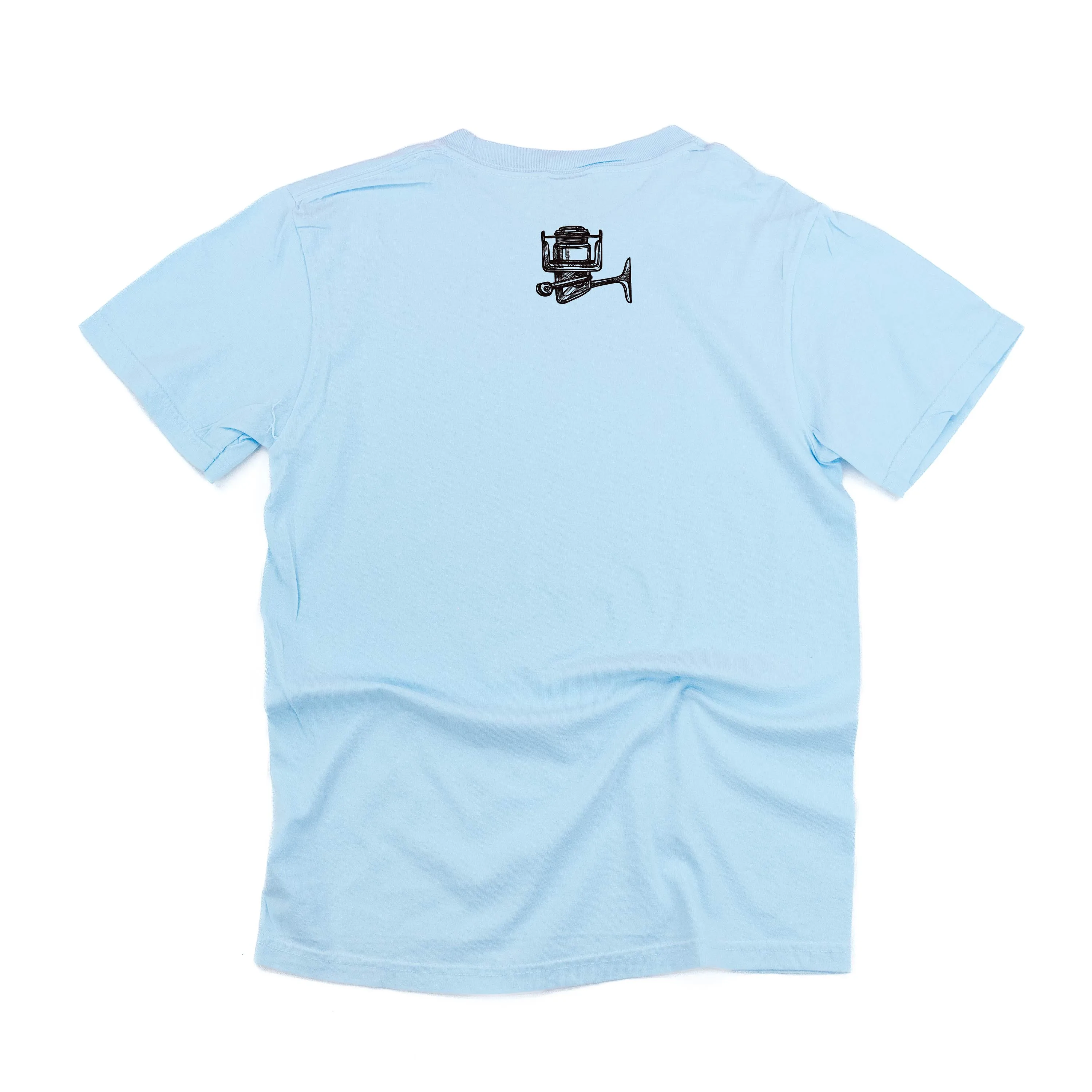 Keepin' It Reel Pocket Design on Front w/ Fishing Reel on Back - SHORT SLEEVE COMFORT COLORS TEE