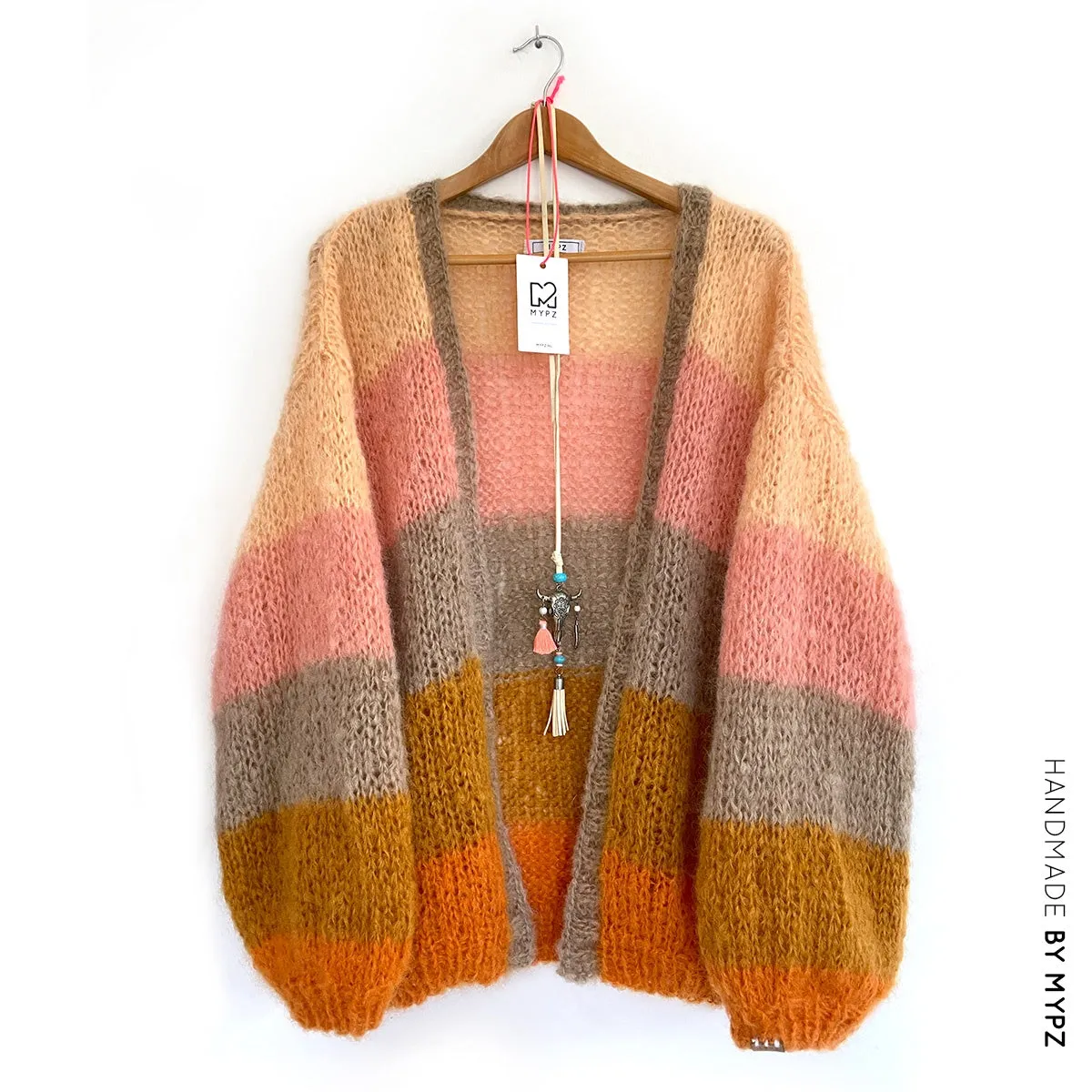 Knitting kit – MYPZ Basic Light Mohair Cardigan Orange  No10 (ENG-NL)