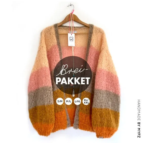 Knitting kit – MYPZ Basic Light Mohair Cardigan Orange  No10 (ENG-NL)