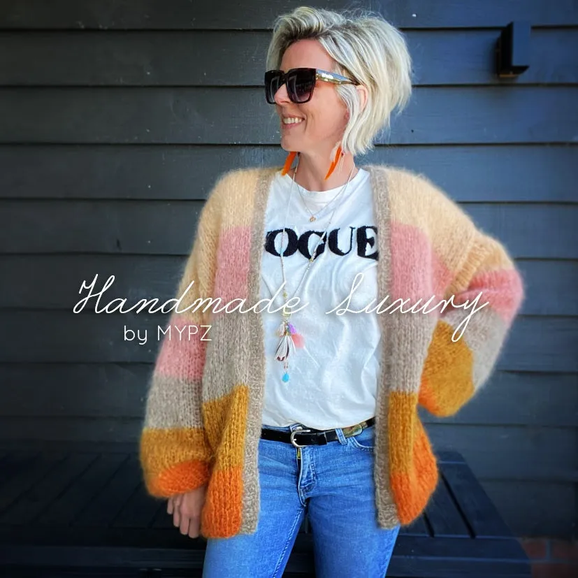 Knitting kit – MYPZ Basic Light Mohair Cardigan Orange  No10 (ENG-NL)