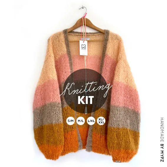 Knitting kit – MYPZ Basic Light Mohair Cardigan Orange  No10 (ENG-NL)
