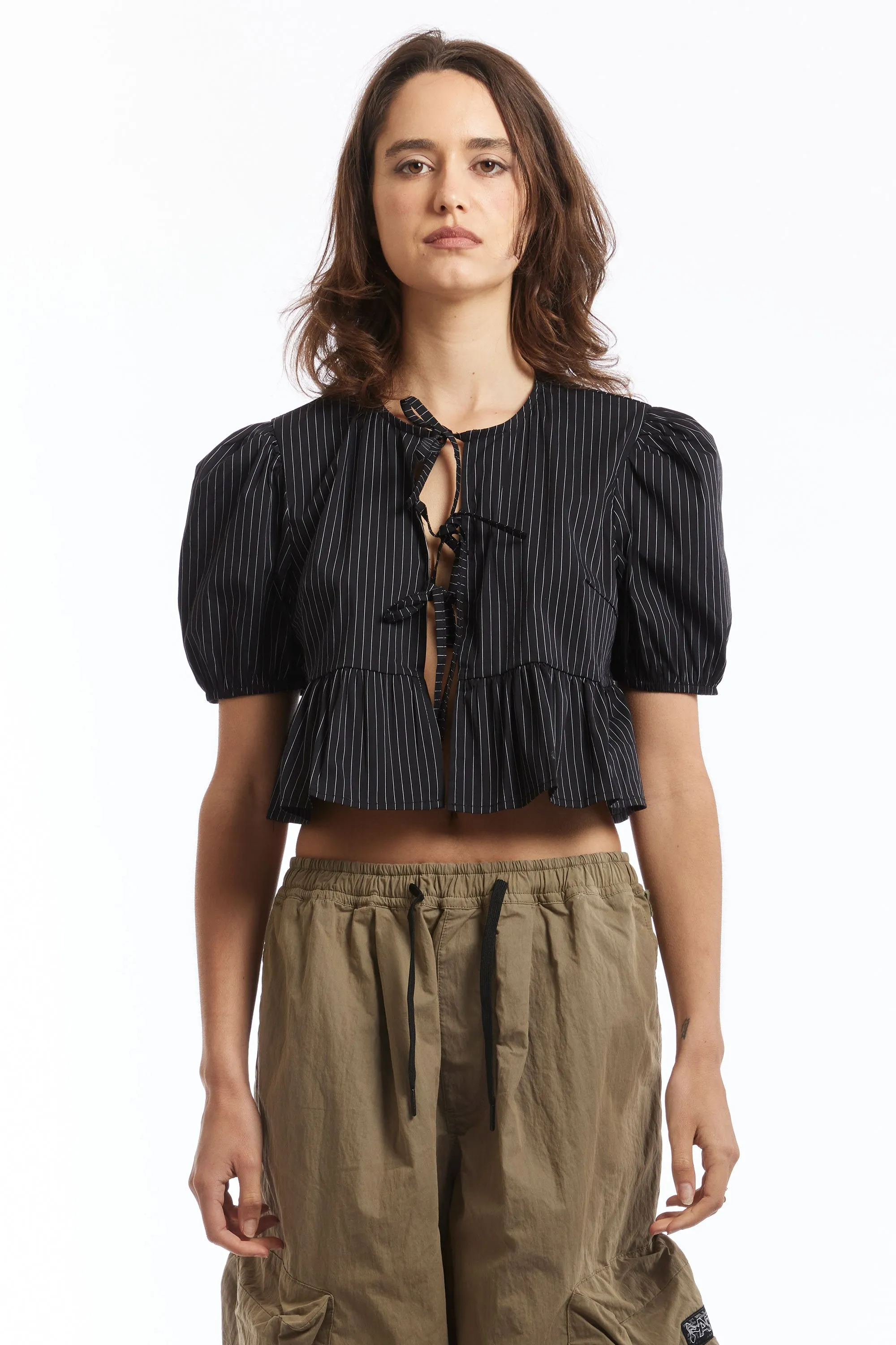 PINSTRIPE RUBY TOP