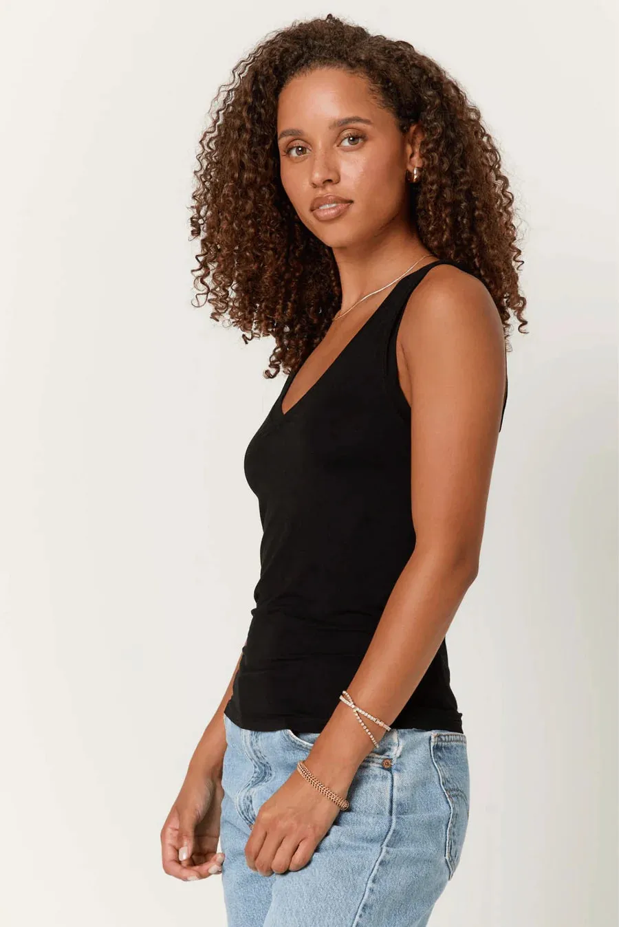 Project Social T Lona V-Neck Tank  Black & Bittersweet Red
