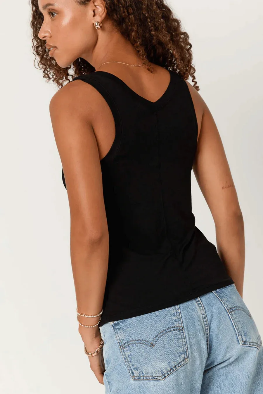 Project Social T Lona V-Neck Tank  Black & Bittersweet Red