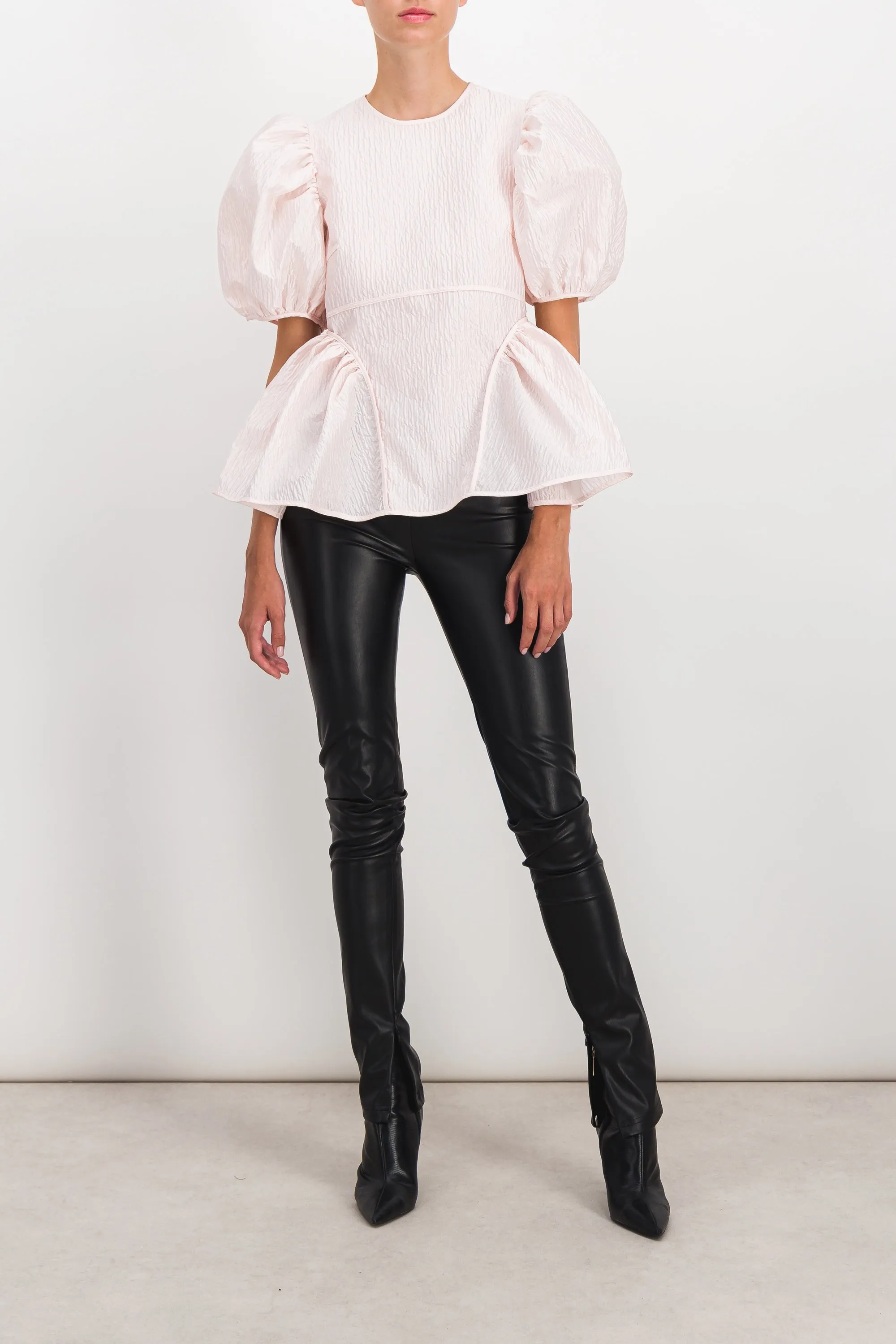 Puff sleeve top with side panels