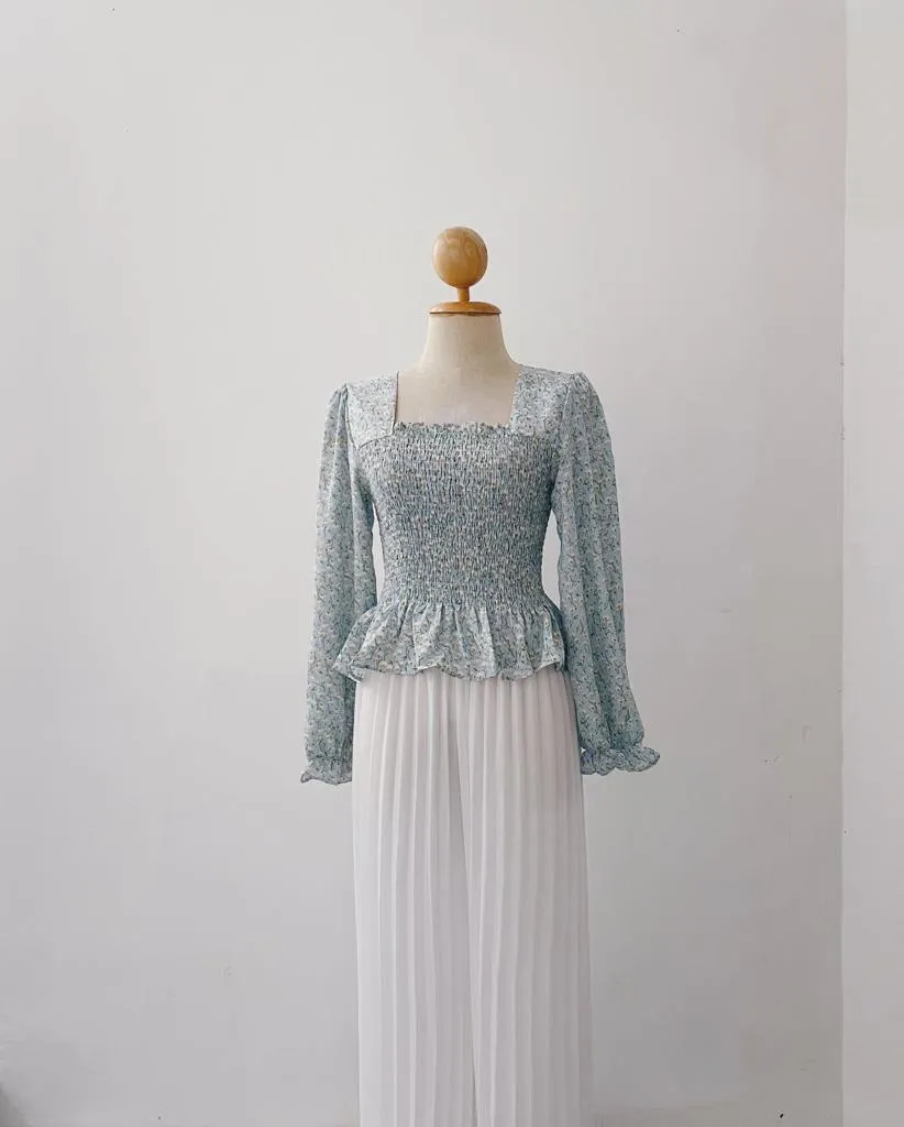 Smocked Peplum Top - Diya