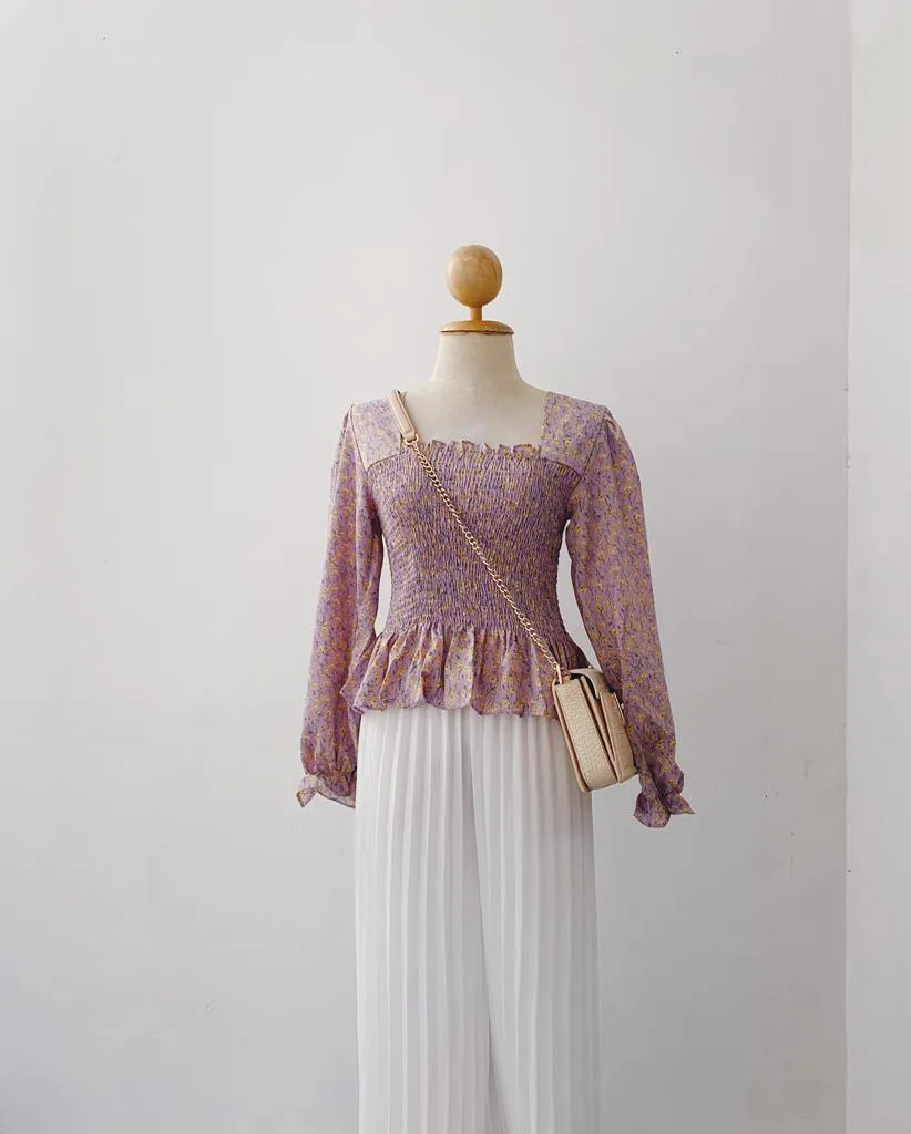 Smocked Peplum Top - Diya