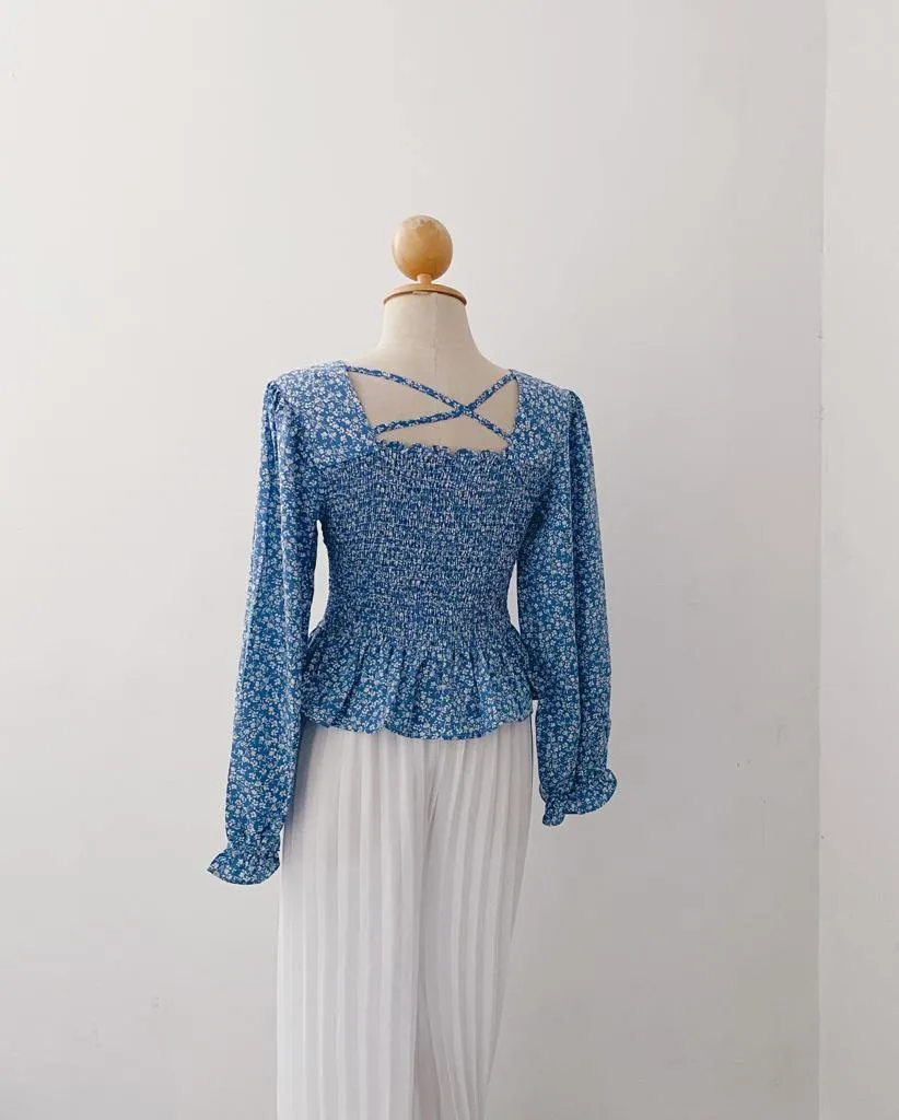 Smocked Peplum Top - Diya