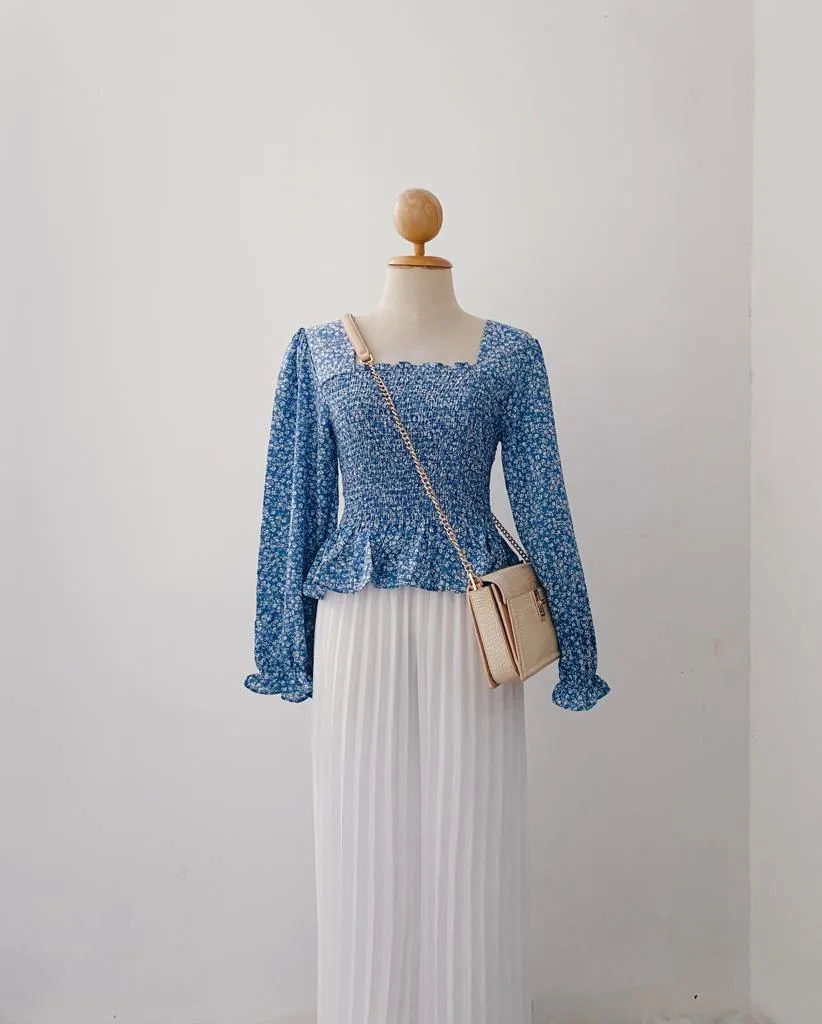 Smocked Peplum Top - Diya