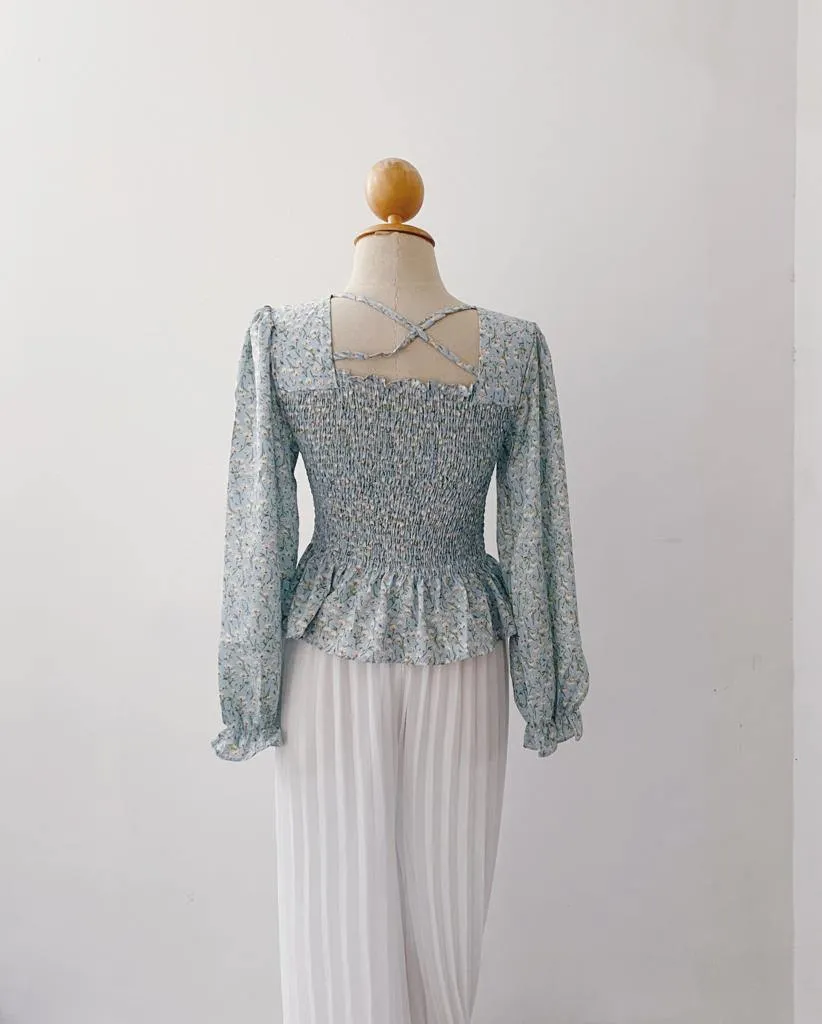 Smocked Peplum Top - Diya