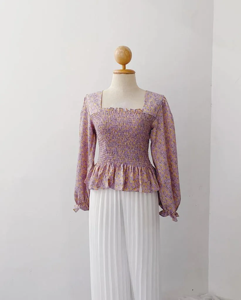 Smocked Peplum Top - Diya