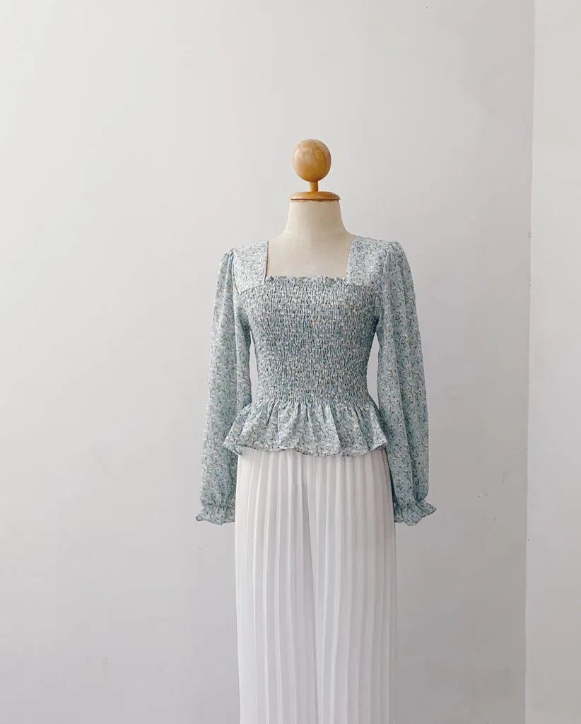 Smocked Peplum Top - Diya
