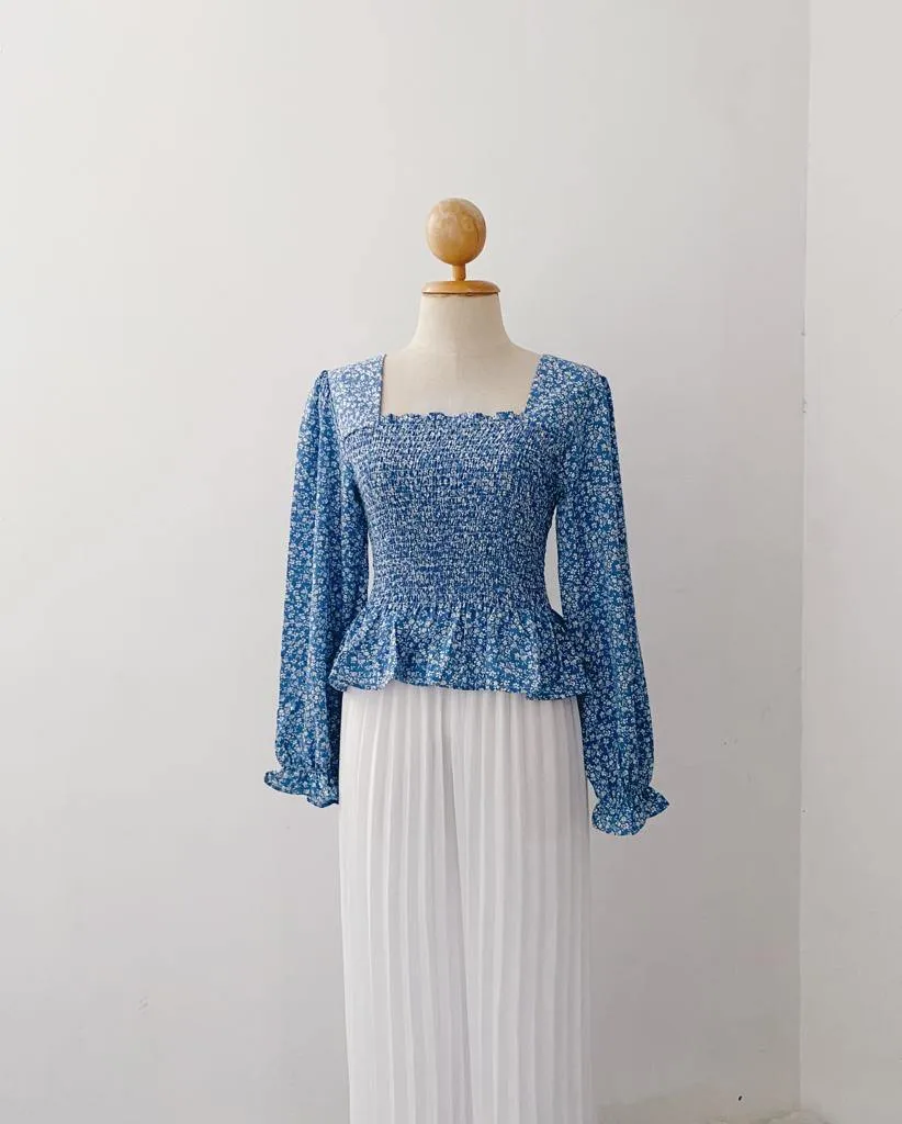 Smocked Peplum Top - Diya