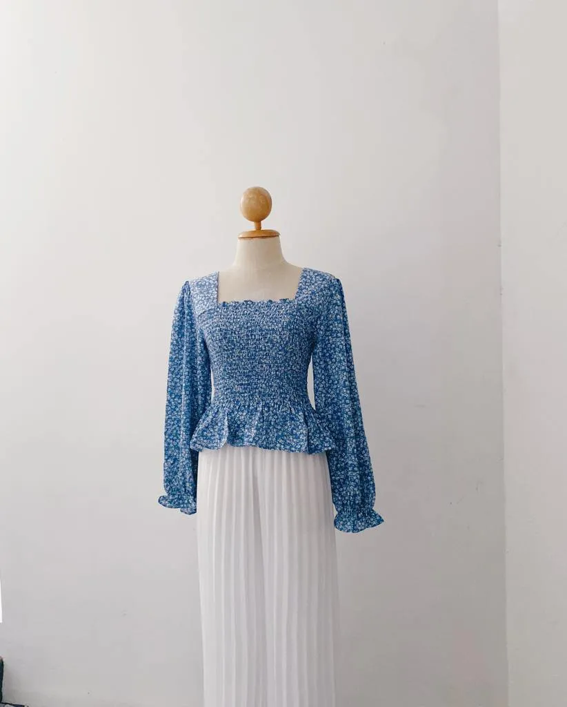 Smocked Peplum Top - Diya