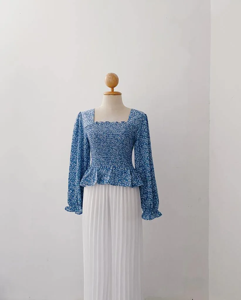 Smocked Peplum Top - Diya