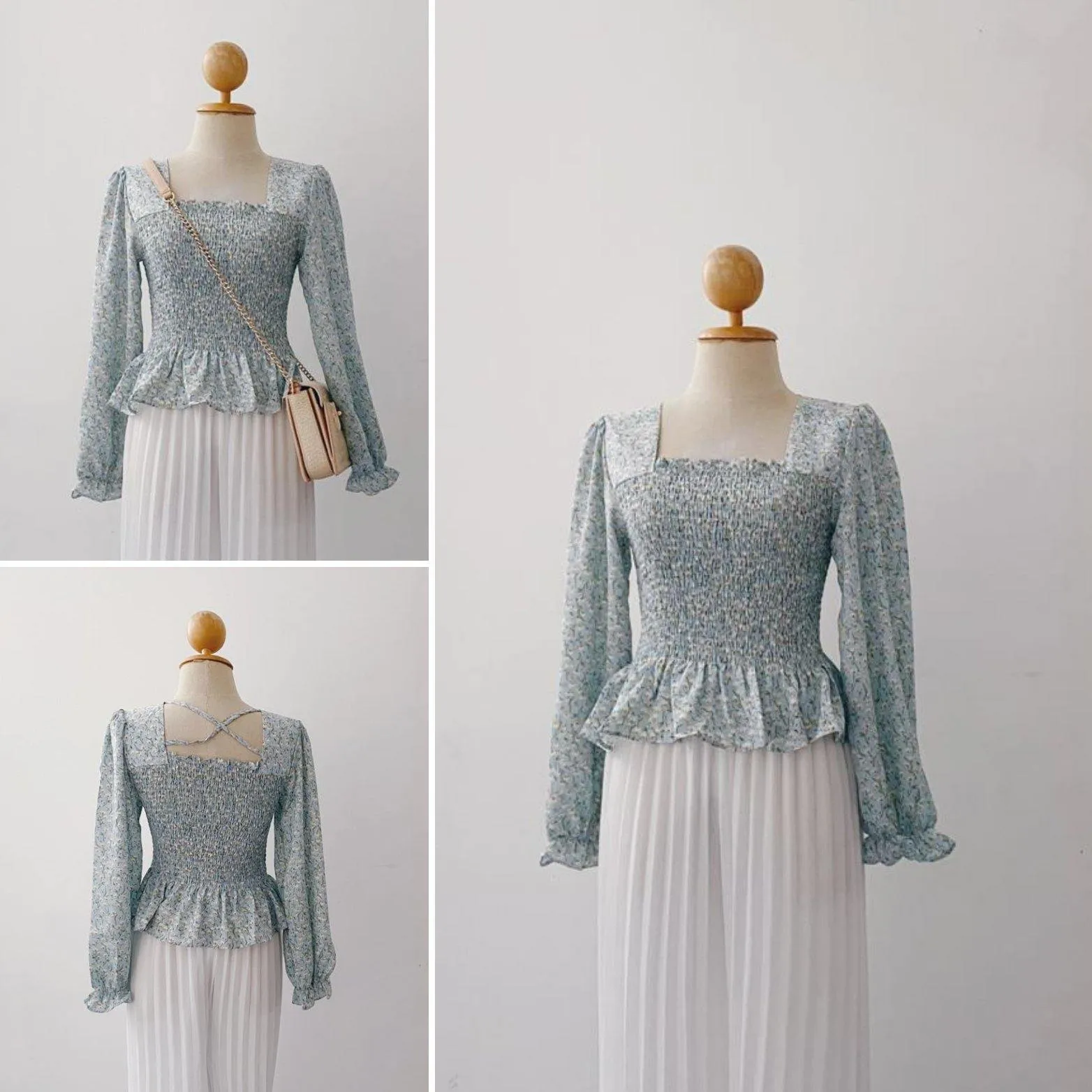Smocked Peplum Top - Diya
