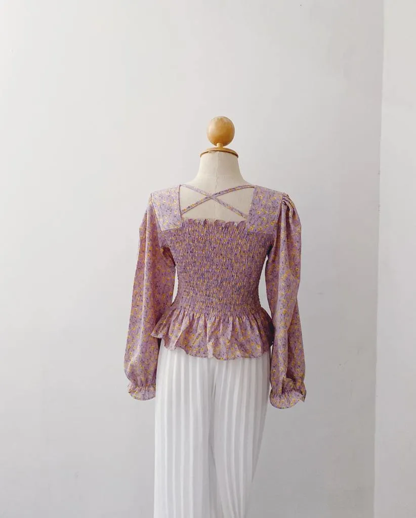 Smocked Peplum Top - Diya