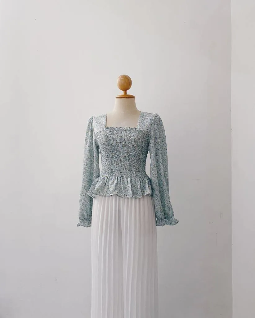 Smocked Peplum Top - Diya