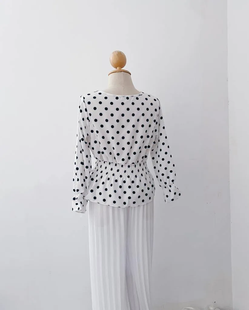 Smocked Peplum Top - Polkadot