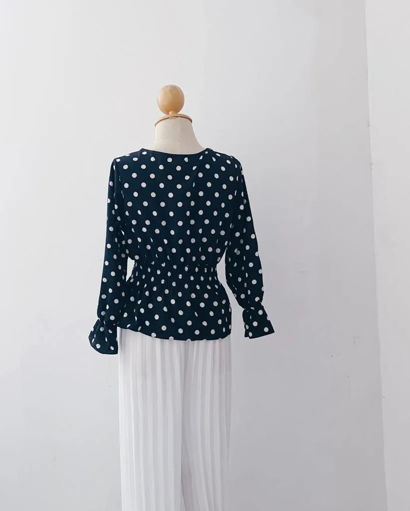 Smocked Peplum Top - Polkadot