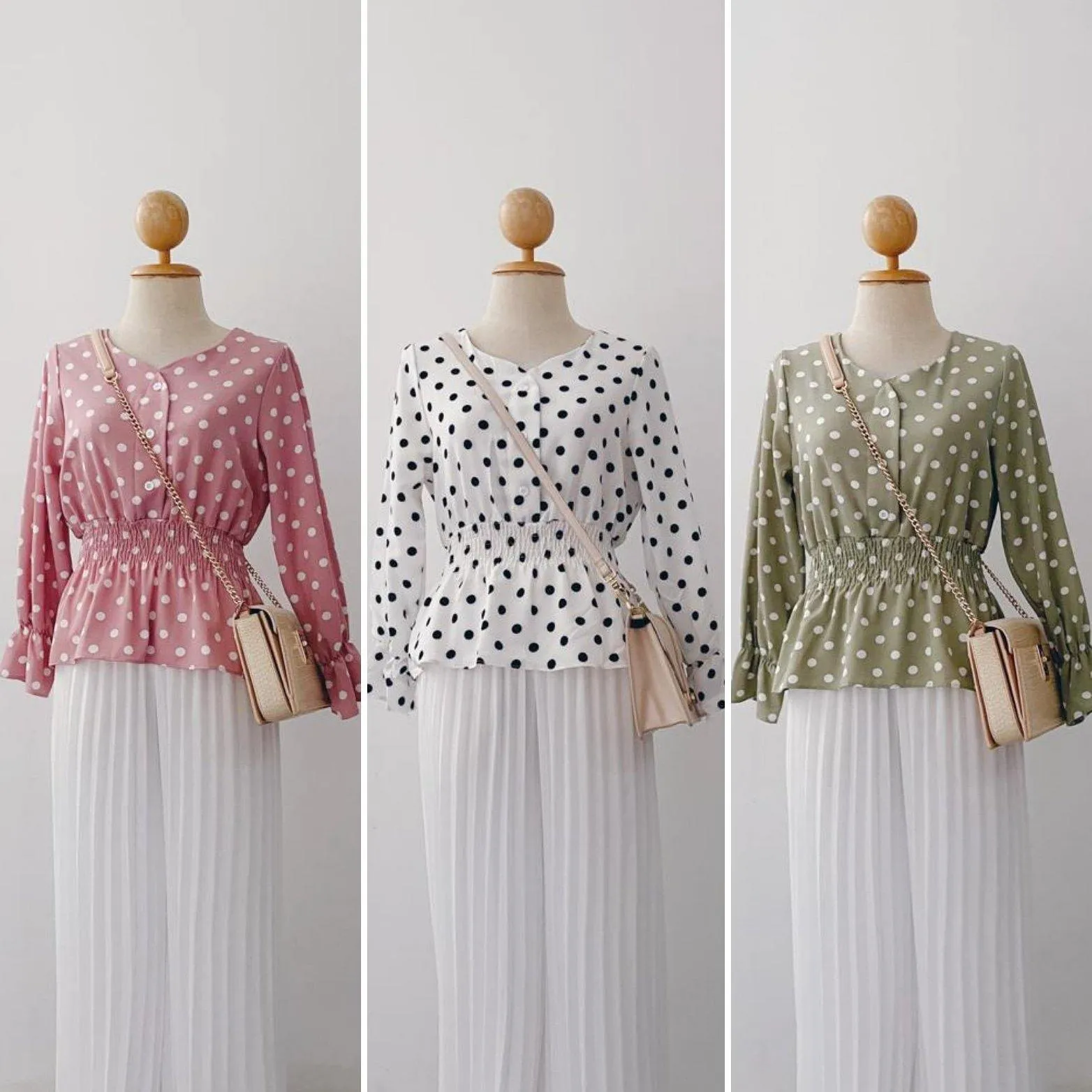 Smocked Peplum Top - Polkadot
