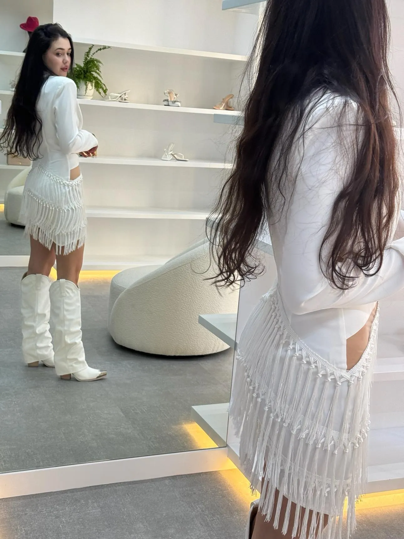 Tiered Tassel Blazer Dress