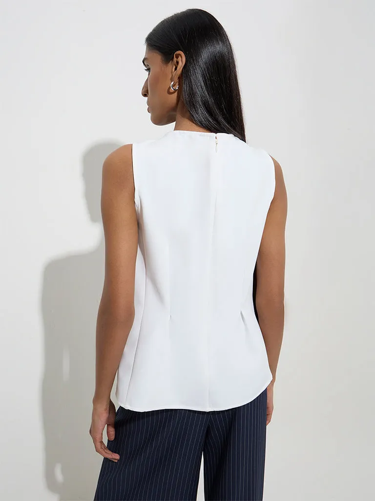 Wardrobe Ivory Solid Peplum Top